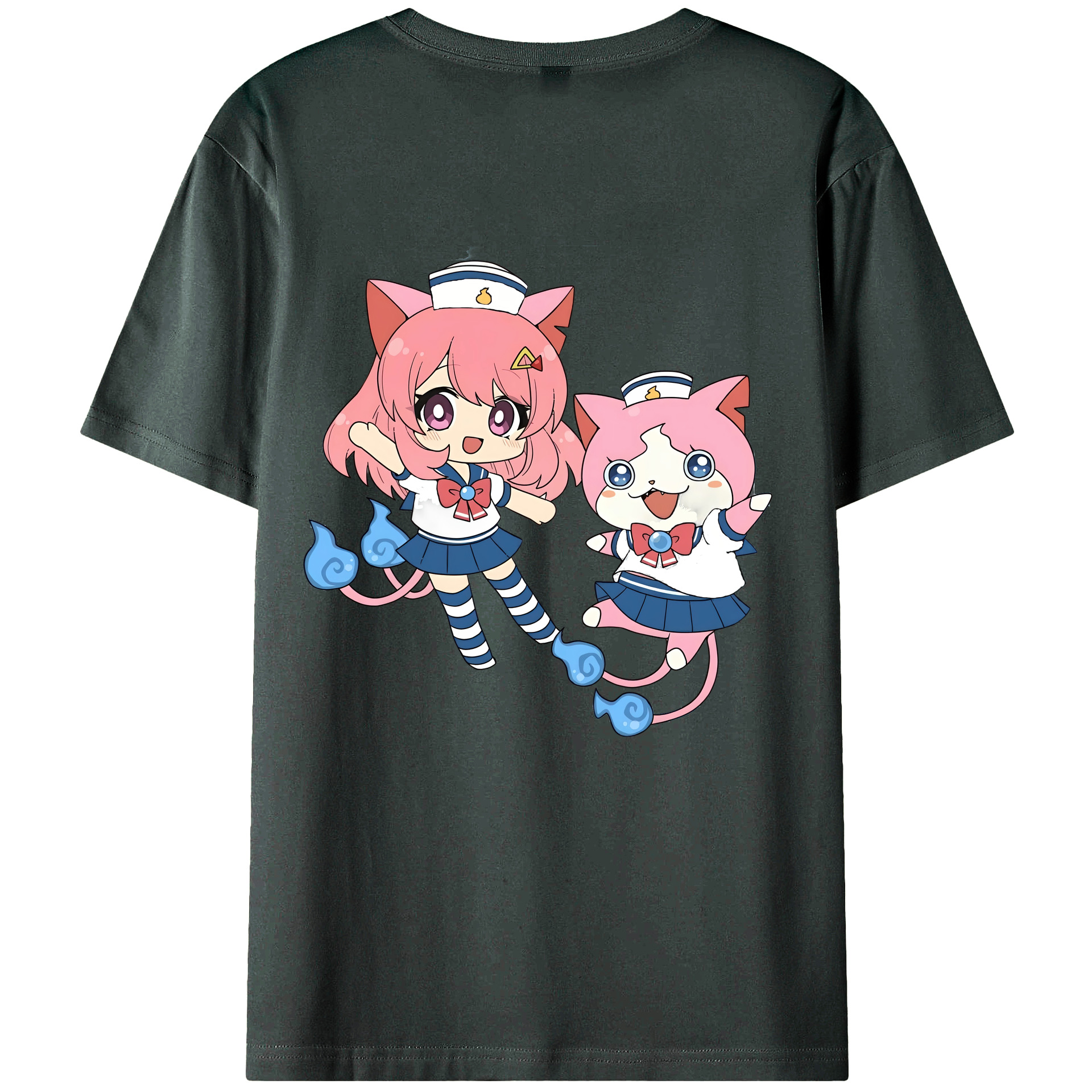 （画像用） 妖怪ウォッチ Yo-kai Watch 綿100％ メンズ半袖Tシャツ（バックプリント） 通気性